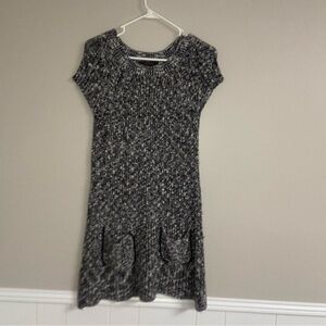 Stylish Black and White Knit Dress